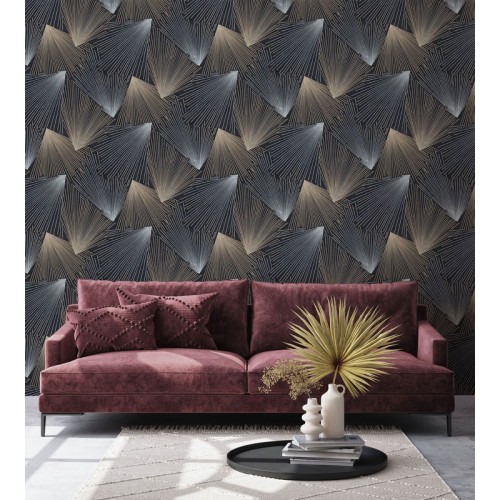 Обои флизелиновые Euro Decor Salute 7211-22 черные 1.06x10м