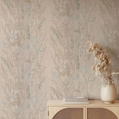 Обои флизелиновые Euro Decor Поле 7272-17 коричневые 1.06x10м