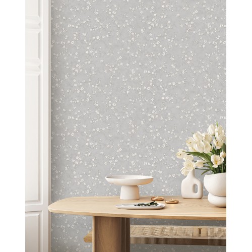 Обои флизелиновые Accento Garden 588388 серые 1,06х10м