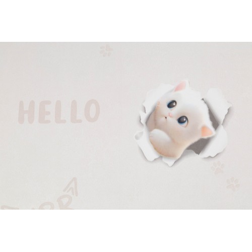 Обои флизелиновые HomeColor 3D Cats HC72285-12 бежевые 1.06x10м
