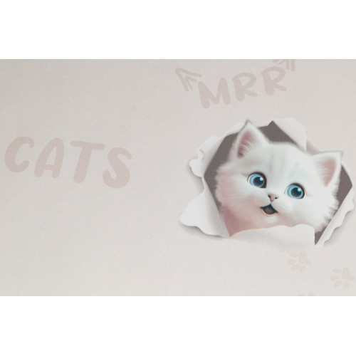 Обои флизелиновые HomeColor 3D Cats HC72285-12 бежевые 1.06x10м