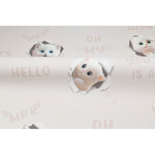 Обои флизелиновые HomeColor 3D Cats HC72285-12 бежевые 1.06x10м