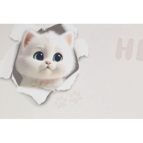 Обои флизелиновые HomeColor 3D Cats HC72285-12 бежевые 1.06x10м