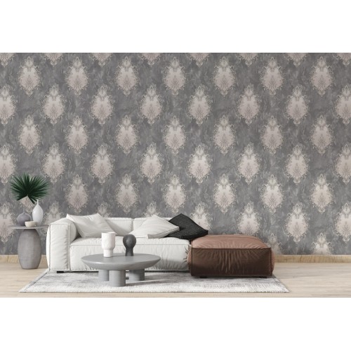 Обои флизелиновые Malex design 4332-9 Донателла серые 1.06x10м