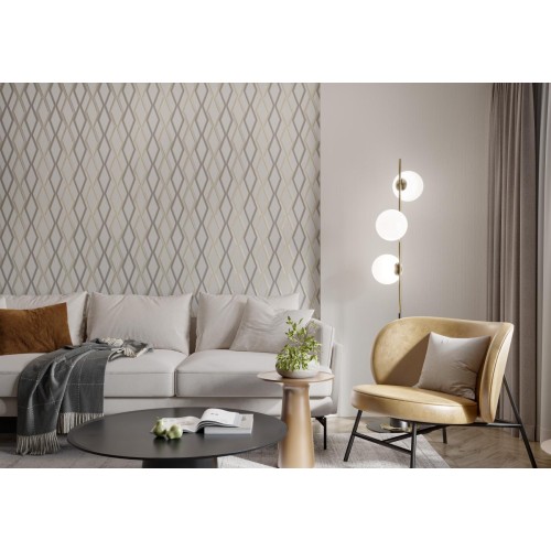 Обои флизелиновые TrendColor TC72253-22 Trend Geo бежевые 1.06x10м