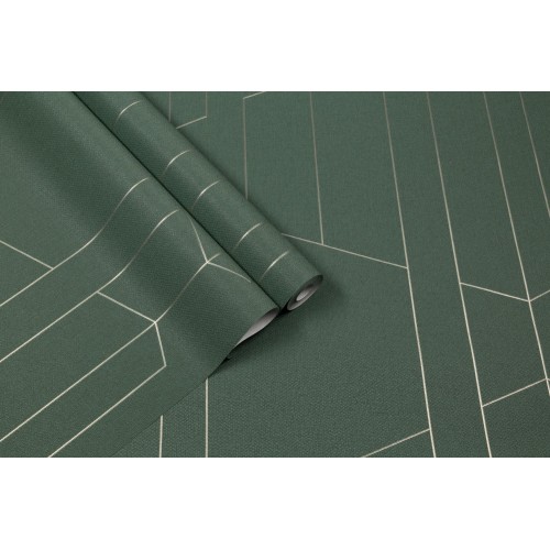 Обои флизелиновые TrendColor TC72376-77 Trend Lines зеленые 1,06x10м