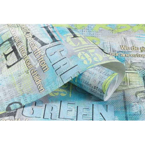 Обои флизелиновые Артекс Урбан 10912-03 голубые 1.06x10м