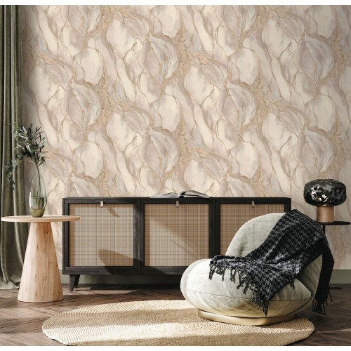 Обои флизелиновые Euro Decor 7222-17 Mineral бежевые 1,06x10м